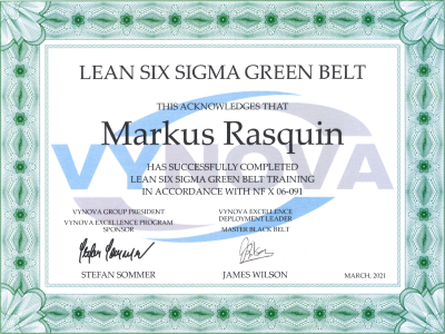 Lean Six Sigma Green Belt - Certificate